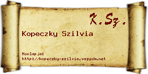 Kopeczky Szilvia névjegykártya
