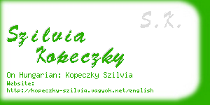 szilvia kopeczky business card